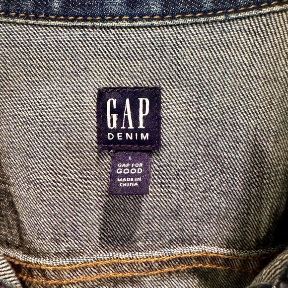 Gap Icon Denim Jean Jacket Saddle Blue Like New - Picture 4 of 7